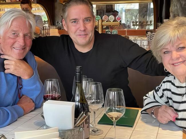 Stephen Giderson with his parents Norman and Michelle. Picture: Instagram