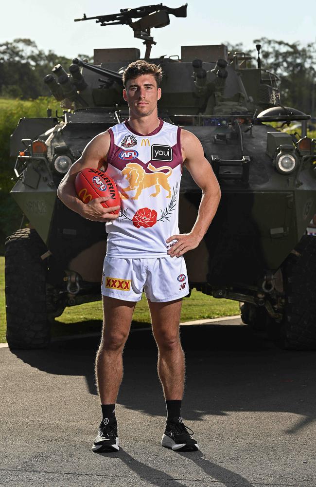 Noah Answerth says he will cherish playing on Anzac Day. Picture: Lyndon Mechielsen/Courier Mail