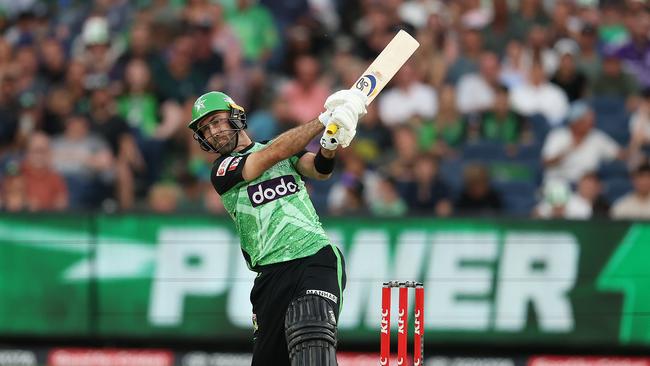 Glenn Maxwell hitting out for the Melbourne Stars in January. Photo: Robert Cianflone/Getty Images