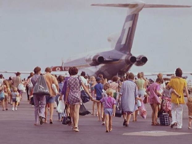 Darwin International Airport during the post-Cyclone Tracy evacuation of the city, included in the new short production, 'More Than Just Being There'. Picture: National Archives of Australia