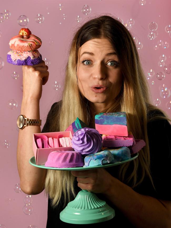 Sharni Rosser from Oh Deer Sugar in the Regent Arcade with her creative soaps. Pic: Tricia Watkinson.