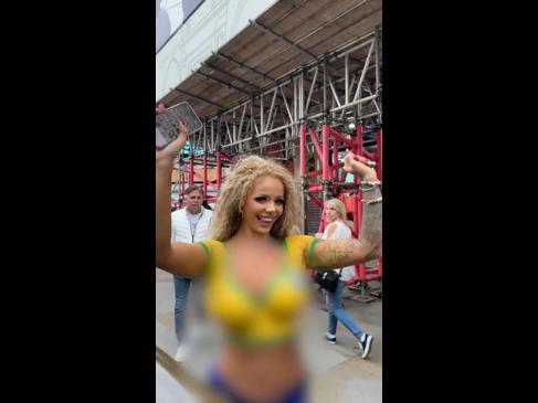 Model receives threats after wearing nothing but body paint around city