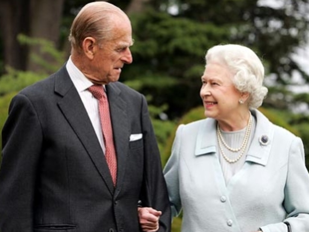 A portrait released to mark the Queen and Prince Philip’s Diamond wedding anniversary harks back to the first days of their marriage and the earlier picture taken at Broadlands. The Queen wears the same pearls and brooch featured in the 1947 photo, and once again links arms with her husband as she smiles up at him. Picture: Getty