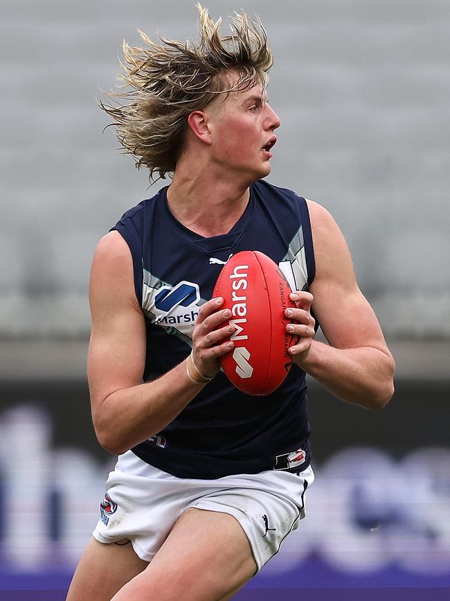 But he is excited by what players such as Josh Smillie will bring to Punt Rd. Picture: Paul Kane/AFL Photos/via Getty Images