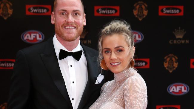 2017 AFL Brownlow Medal Count at Crown Palladium. Jarryd Roughead and wife Sarah. Pic: Michael Klein