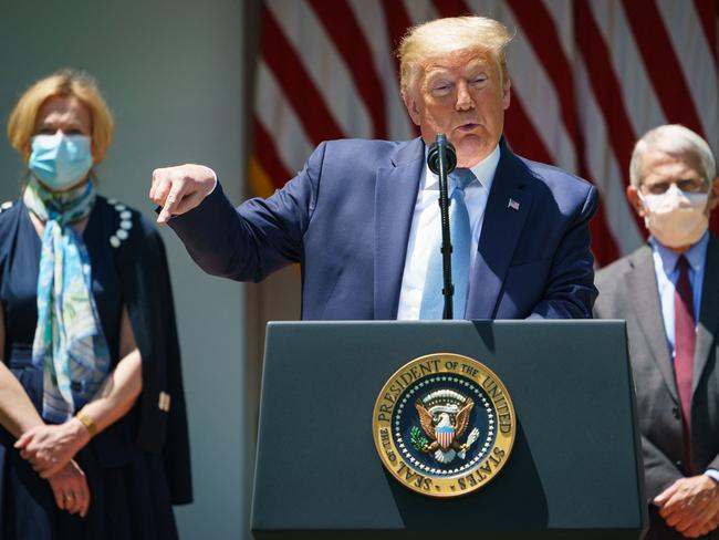 Donald Trump has slammed White House Coronavirus Task Force Deborah Birx and Director of the National Institute of Allergy and Infectious Diseases, Anthony Fauci. Picture: AFP