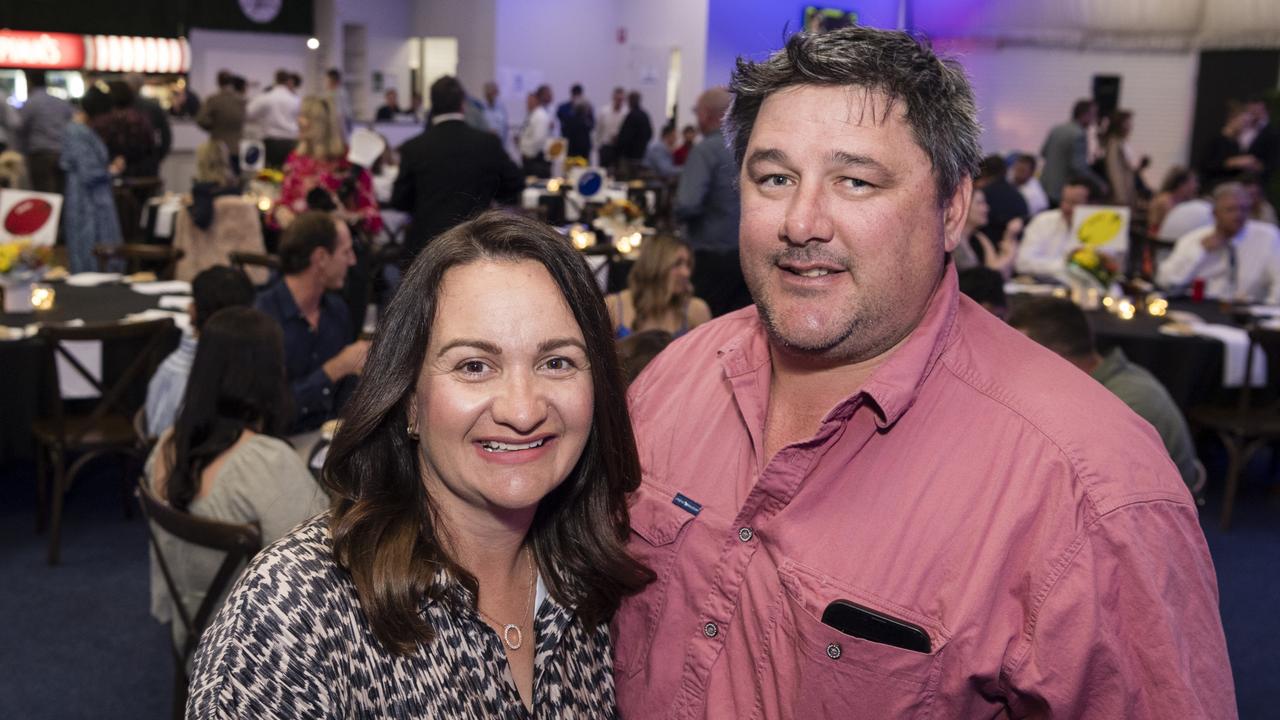 Kristy and Nathan Land at the TRL awards night at Clifford Park Racecourse, Friday, September 8, 2023. Picture: Kevin Farmer