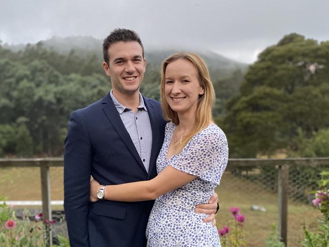 Jason Sekay and Rebekah van Emmerik have had to postpone their Tasmanian wedding until later this year after the state implemented travel restrictions to slow the spread of coronavirus. Picture: SUPPLIED