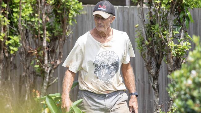 Jon Winfield, pictured gardening at the late Beverley Brooker’s home at Skennars Head in 2024. Picture: Liam Mendes / The Australian