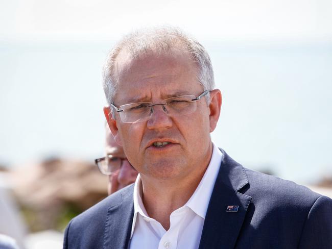 Australian Prime Minister Scott Morrison in Townsville. Picture: AAP