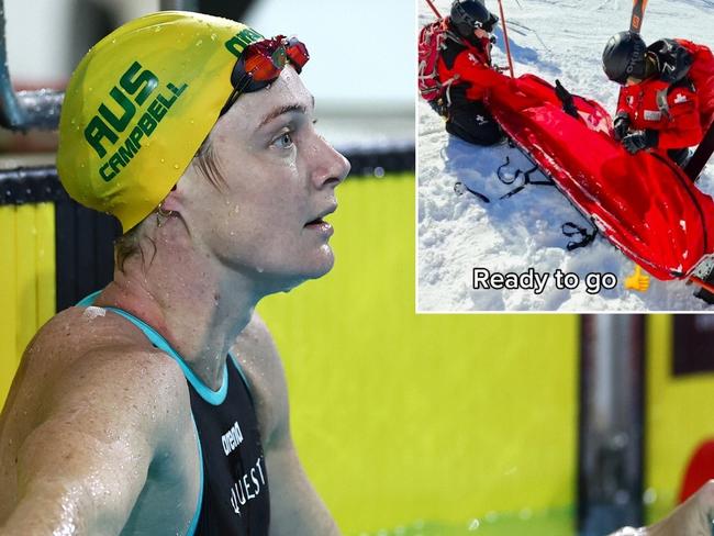 Cate Campbell injured her knee skiing.