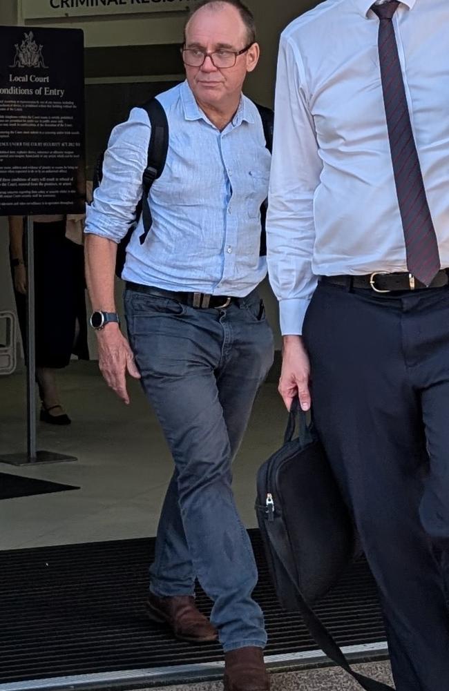 Royal Darwin Hospital Director of Anaesthesia Brian Spain leaving Darwin Local Court following the coronial investigation into the death of 66-year-old Judy Smart. Picture: Zizi Averill