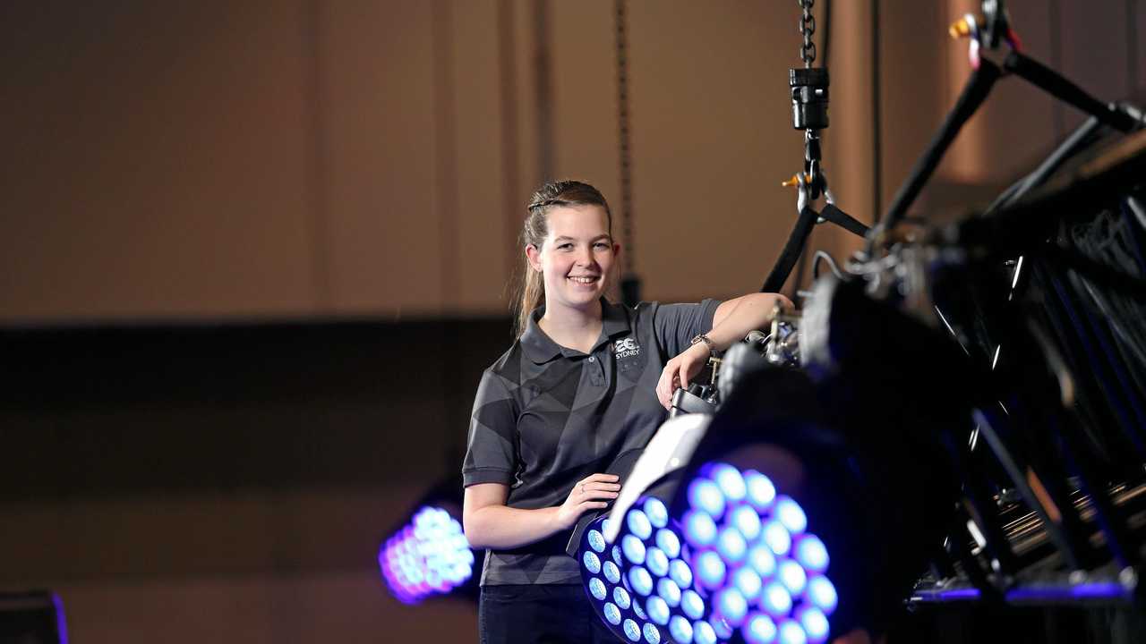 Harriet Fahey, pictured at the ICC in Sydney's Darling Harbour, is a participant in ICC Sydney's AV Graduate Program. Picture: Justin Sanson