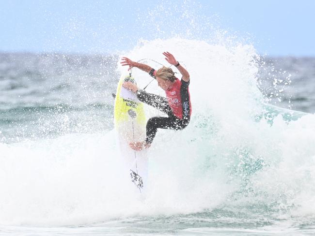 The finals of the boys individual events at the Australian Interschools Surfing Championships Friday May 24, 2024. Picture, John Gass