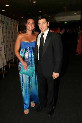 <p>2008 Brownlow Medal. Red carpet arrivals. Shane and Olivia Crawford. Picture: Norm Oorloff</p>