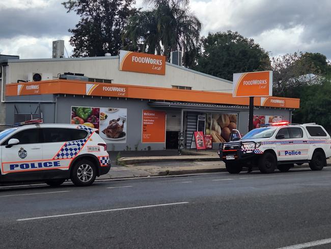 Police cars at the Foodworks store on Main Street, Park Avenue, on Sunday, October 2, 2022.