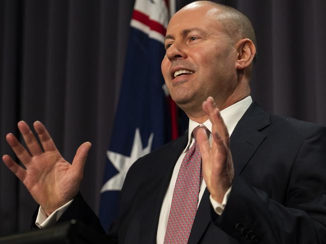 CANBERRA, AUSTRALIA - NewsWire Photos JULY 7, 2021:  Treasurer Josh Frydenberg MP holds a press conference at Parliament House. Picture: NCA NewsWire / Martin Ollman