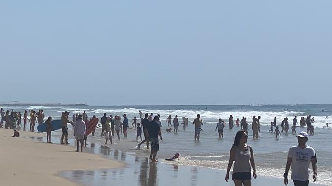 Crowds flock to Main Beach despite fears over the COVID-19 pandemic. Picture: Lea Emery