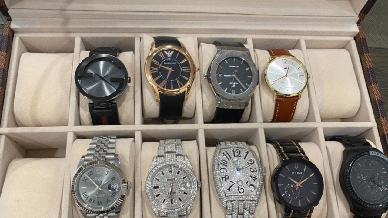 More designer watches seized under AFP-led Operation Ironside. Picture: AFP