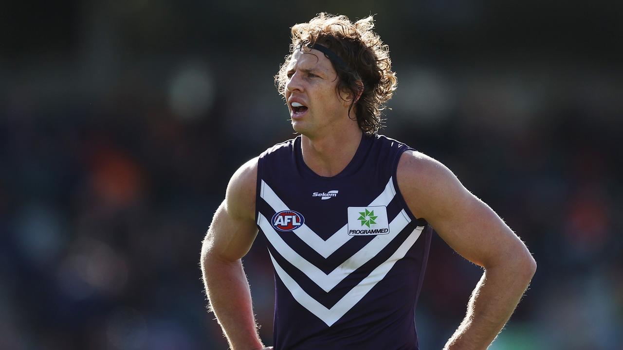 Nat Fyfe has stepped aside from Fremantle’s leadership group. Picture: Mark Metcalfe