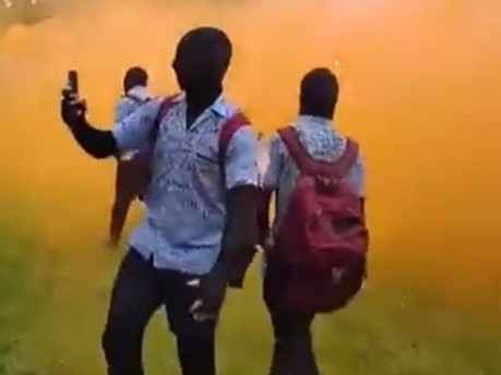 Marcellin College students set off flares, march for muck-up day