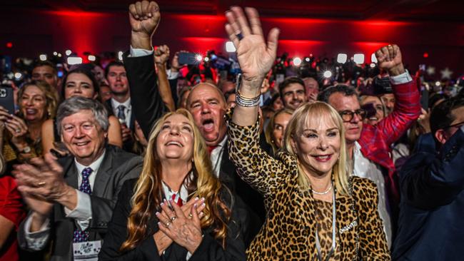 Supporters of DeSantis cheer during an election night watch party