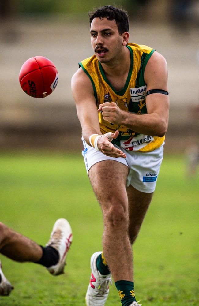 Jacob Long playing for St Mary's in the 2024-25 NTFL season. Picture: Patch Clapp / AFLNT Media