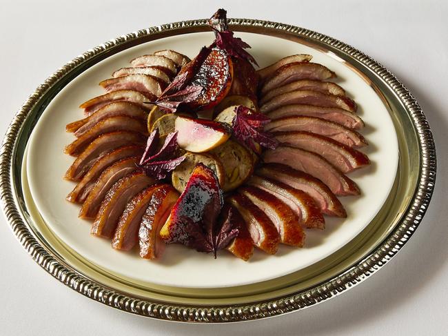 Wimmera duck with neck sausage, lentils, sherry and hibiscus from The International. Picture: Jonny Valiant