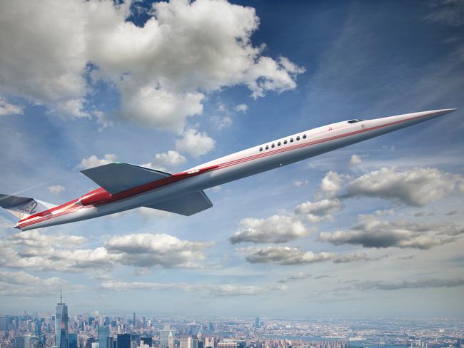 The ‘Son of Concorde’ will be marketed toward business travellers and will also be able to fly from Los Angeles to Tokyo in six hours. Picture: Aerion Corporation