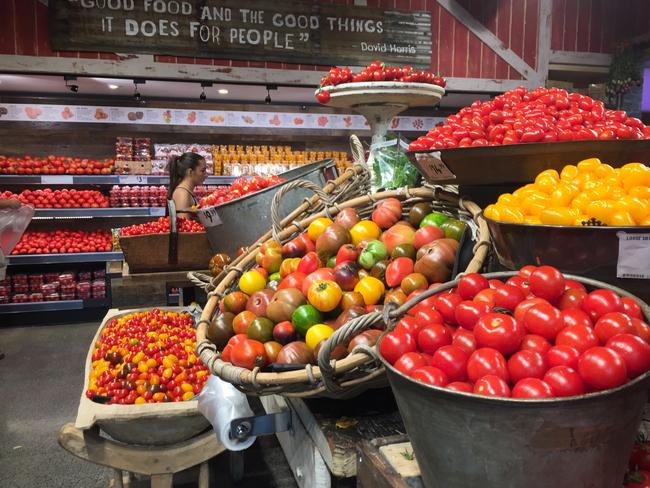 Harris Farm Markets in Bondi Junction boasts 25 different tomato varieties. Picture: Jenifer Jagielski