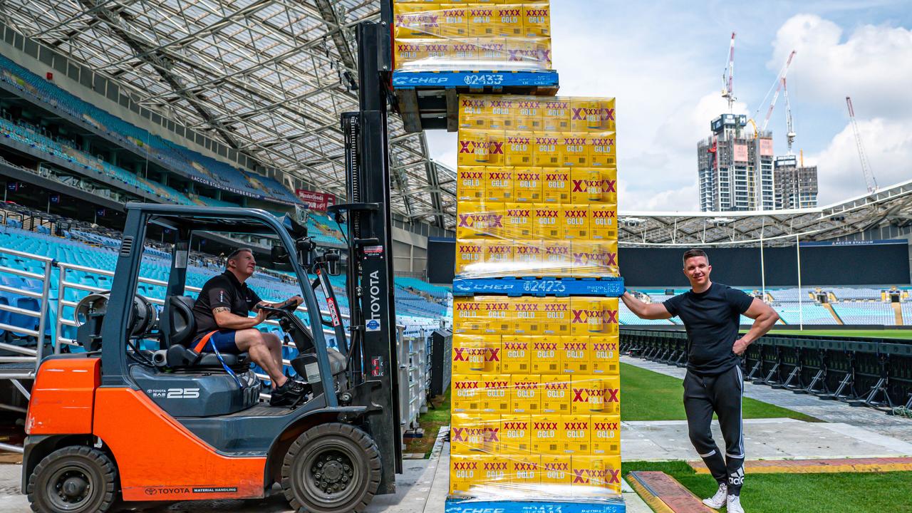 Much beer is being delivered to Sydney’s Accor Stadium – it'll probably be needed to cool off in the expected heat.