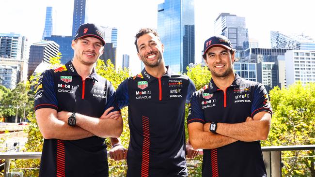 Ricciardo is back up driver for Max Verstappen (L) and Sergio Perez (R). (Photo by Mark Thompson/Getty Images)