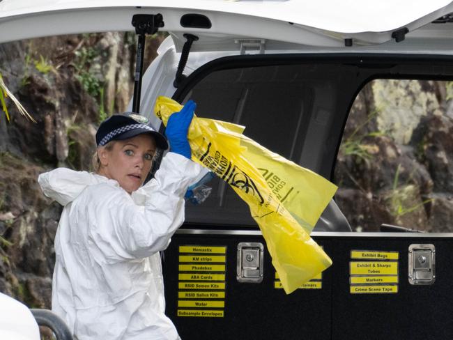 Forensic officers arrive at the scene. Picture: NCA NewsWire / James Gourley