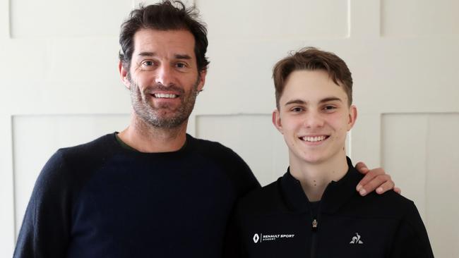 Australian F1 legend Mark Webber with rising star Oscar Piastri.