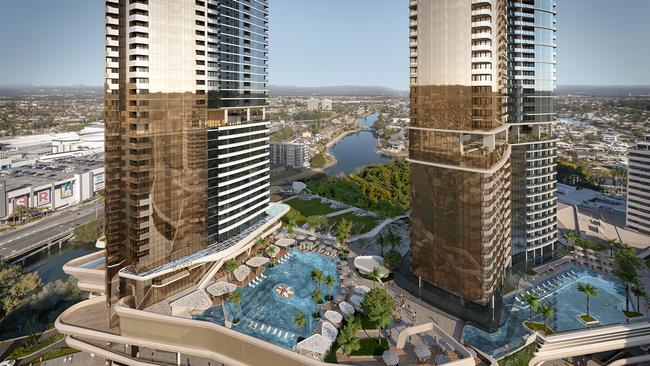 Artist impressions of the Dorsett tower at The Star Gold Coast, the next part of the masterplan