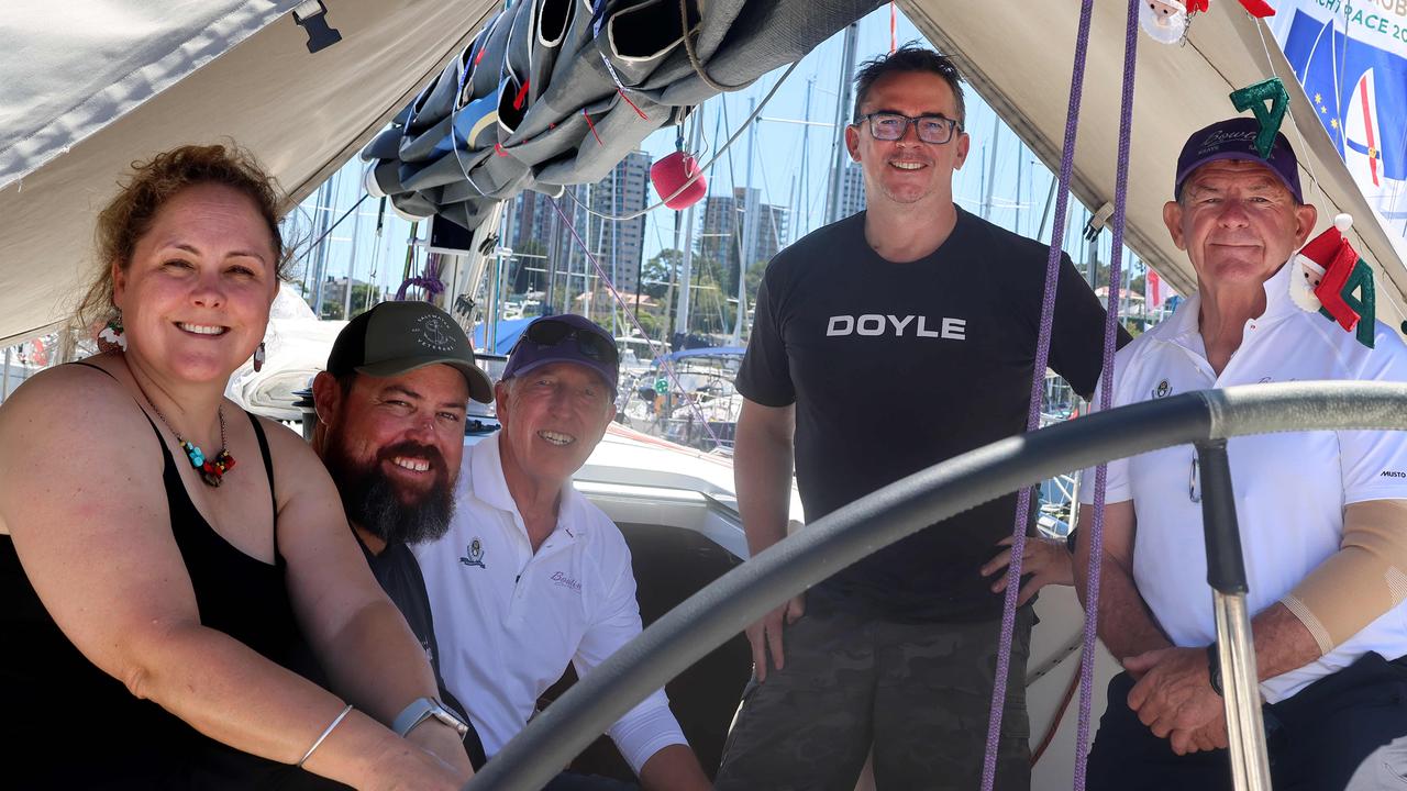 Bowline crew members: Melanie Bushby, Banjo Greaves, Nick Smith, Troy Mohler and Paul Senior. PIC: Summer Liu