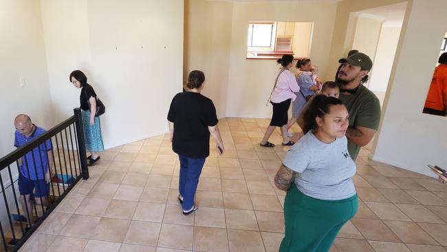 A large rental inspection turnout at an Underwood property. Picture: Liam Kidston