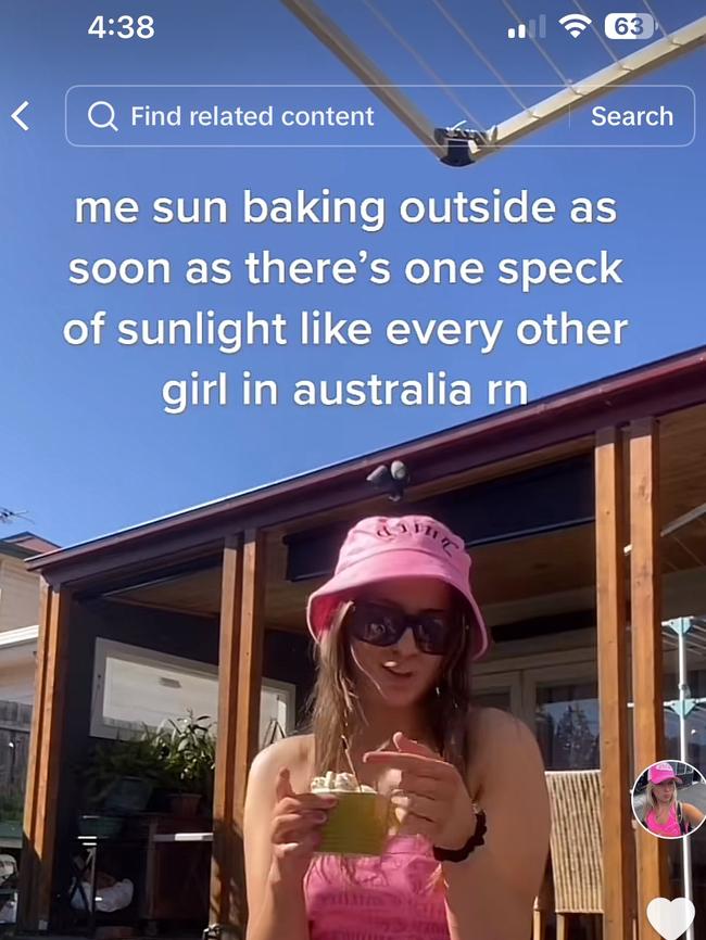 Tanning trend on Tik Tok encouraging young people to tan in the sun.