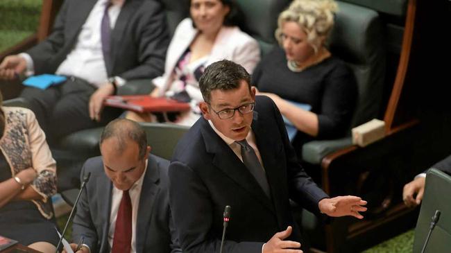 ROBUST FORUM: Victorian Premier Daniel Andrews speaks during Question Time in the lower house at the Victorian Parliament in Melbourne. Picture: AAP/TRACEY NEARMY