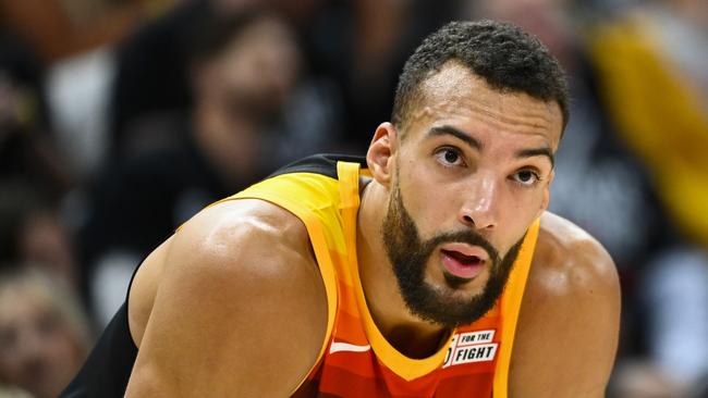 SALT LAKE CITY, UTAH - APRIL 28: Rudy Gobert #27 of the Utah Jazz looks on during the second half of Game 6 of the Western Conference First Round Playoffs against the Dallas Mavericks at Vivint Smart Home Arena on April 28, 2022 in Salt Lake City, Utah. NOTE TO USER: User expressly acknowledges and agrees that, by downloading and/or using this Photograph, user is consenting to the terms and conditions of the Getty Images License Agreement. (Photo by Alex Goodlett/Getty Images)