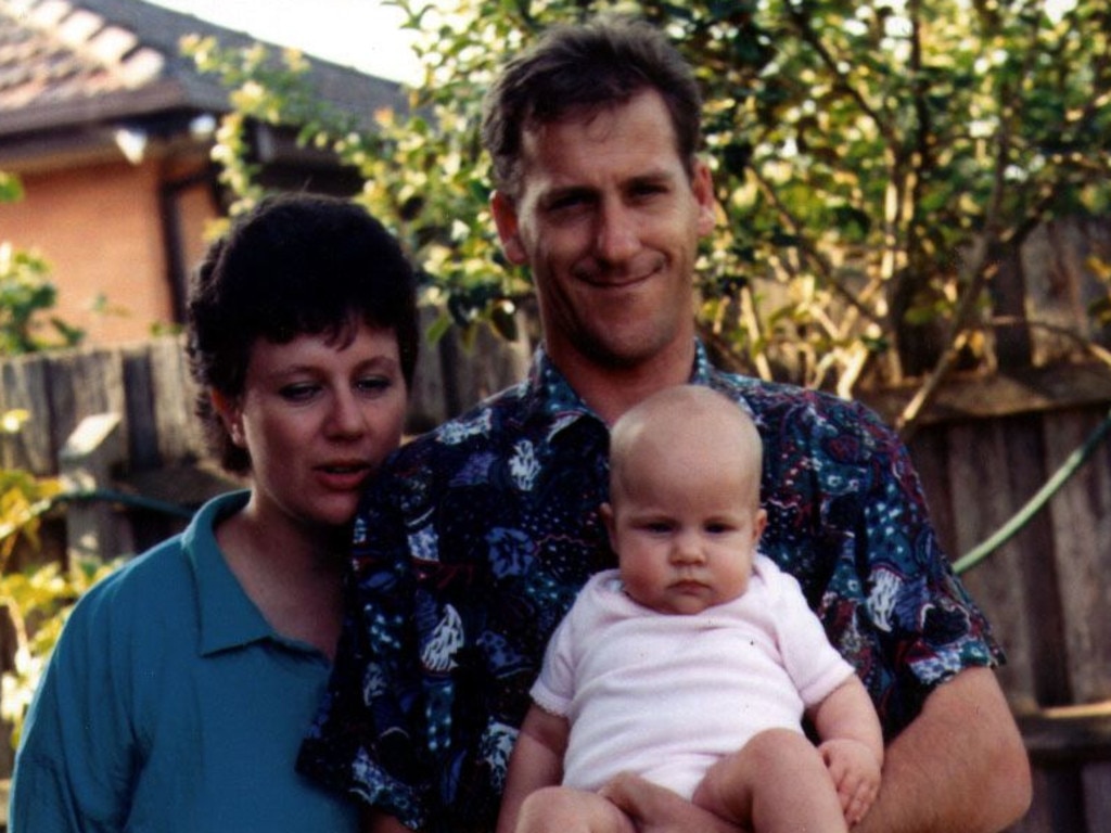 String of tragedies … Kathleen and Craig Folbigg with third baby Sarah, who died at 10 months old in 1993.