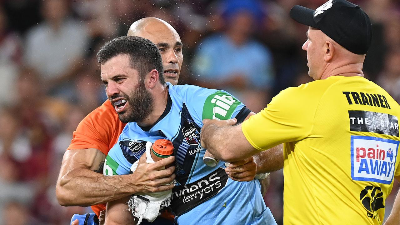 James Tedesco was knocked out of the Origin decider in 2020. Picture: Getty Images