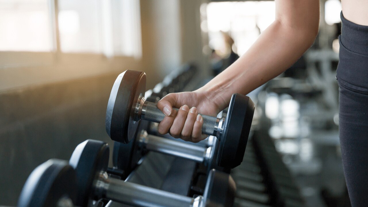 Weights help to ramp up muscle-protein synthesis and build new muscle tissue by using your body’s amino acid reserves for each muscle contraction. Image: iStock