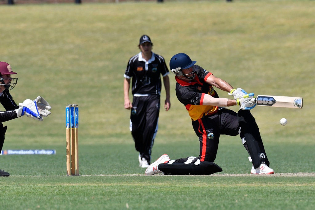 Darren Koch bats for Liebke Lions against George Banks Umbrellas in Darling Downs Bush Bash League (DDBBL) round five T20 cricket at Highfields Sport Park, Sunday, October 20, 2019. Picture: Kevin Farmer