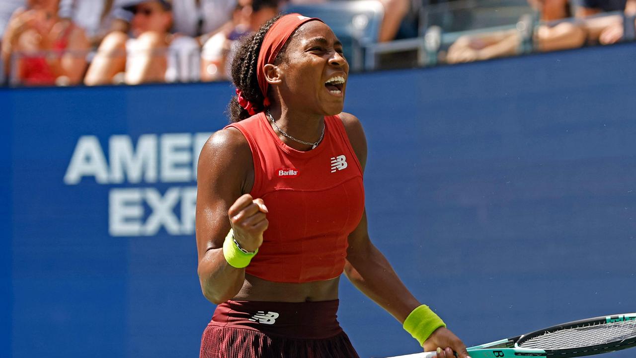 Coco Gauff was pumped. Photo by Sarah Stier / GETTY IMAGES NORTH AMERICA.