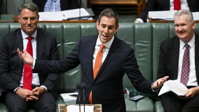 What, me worry? Australian Treasurer Jim Chalmers speaks in parliaent on Wednesday. Picture: AAP / Lukas Coch