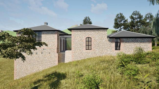 Proposed plans to convert a former gold mine building into a three-bedroom tourist accommodation at Beaumont Rd, Verdun. Picture: Nielsen Architects