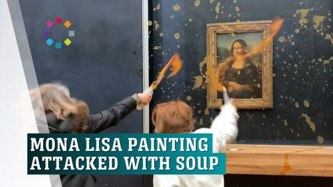 Environmental protesters hurl soup at Mona Lisa at the Louvre | Daily ...