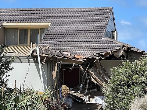 The couple were in their bedroom when the truck hit. Picture: Timothy Cox