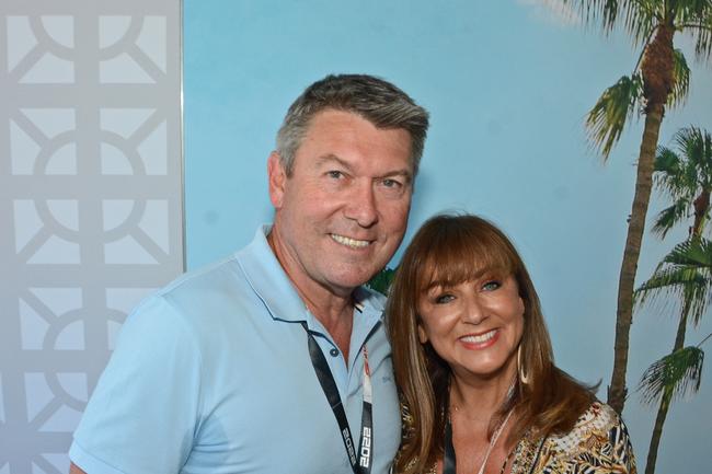 Barclay and Tina Nettlefold in The Lounge at GC500 corporate suites, Main Beach. Pic: Regina King